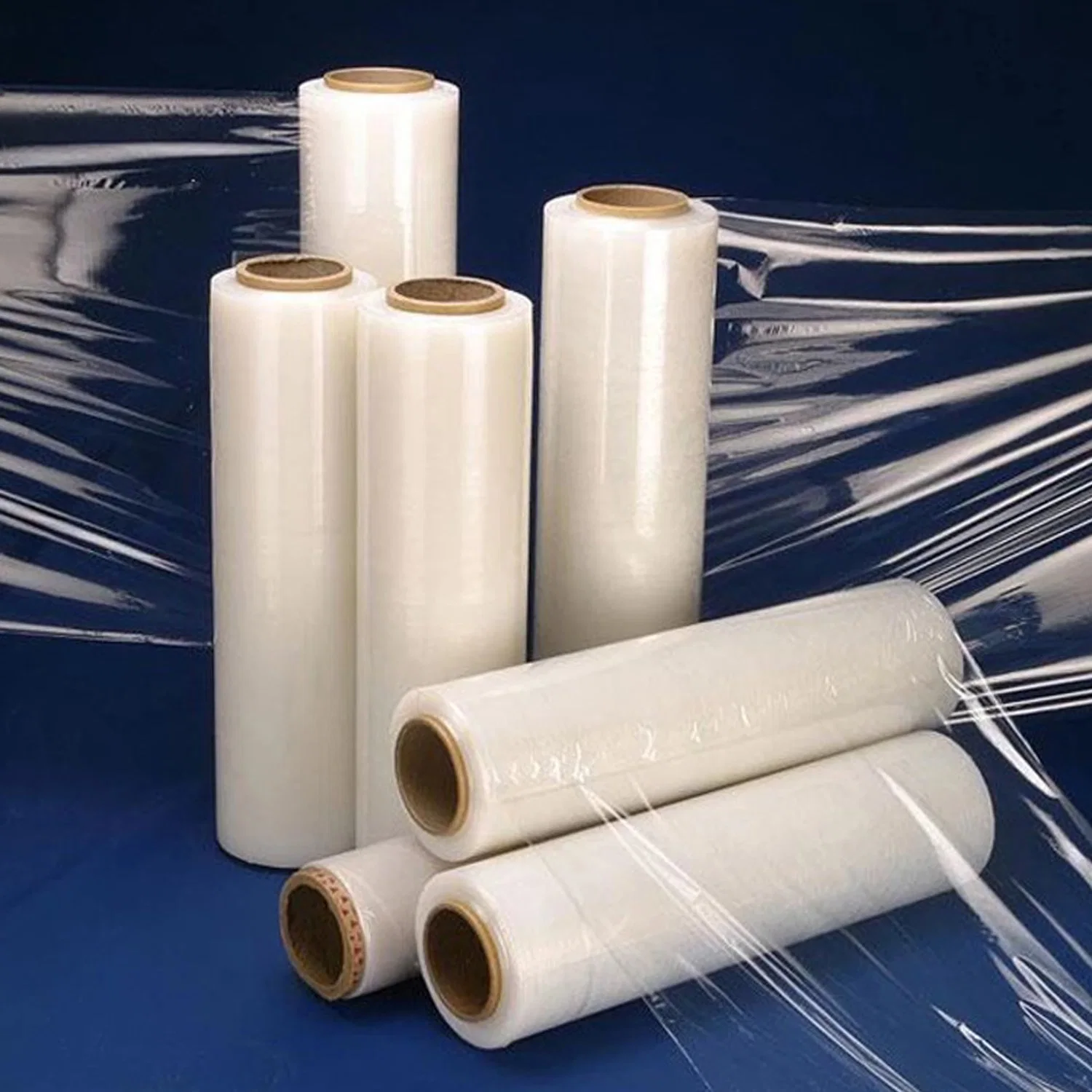 100% New Material PE Stretch Film Clear Hand Plastic Packaged Roll Laminating Stretch Film