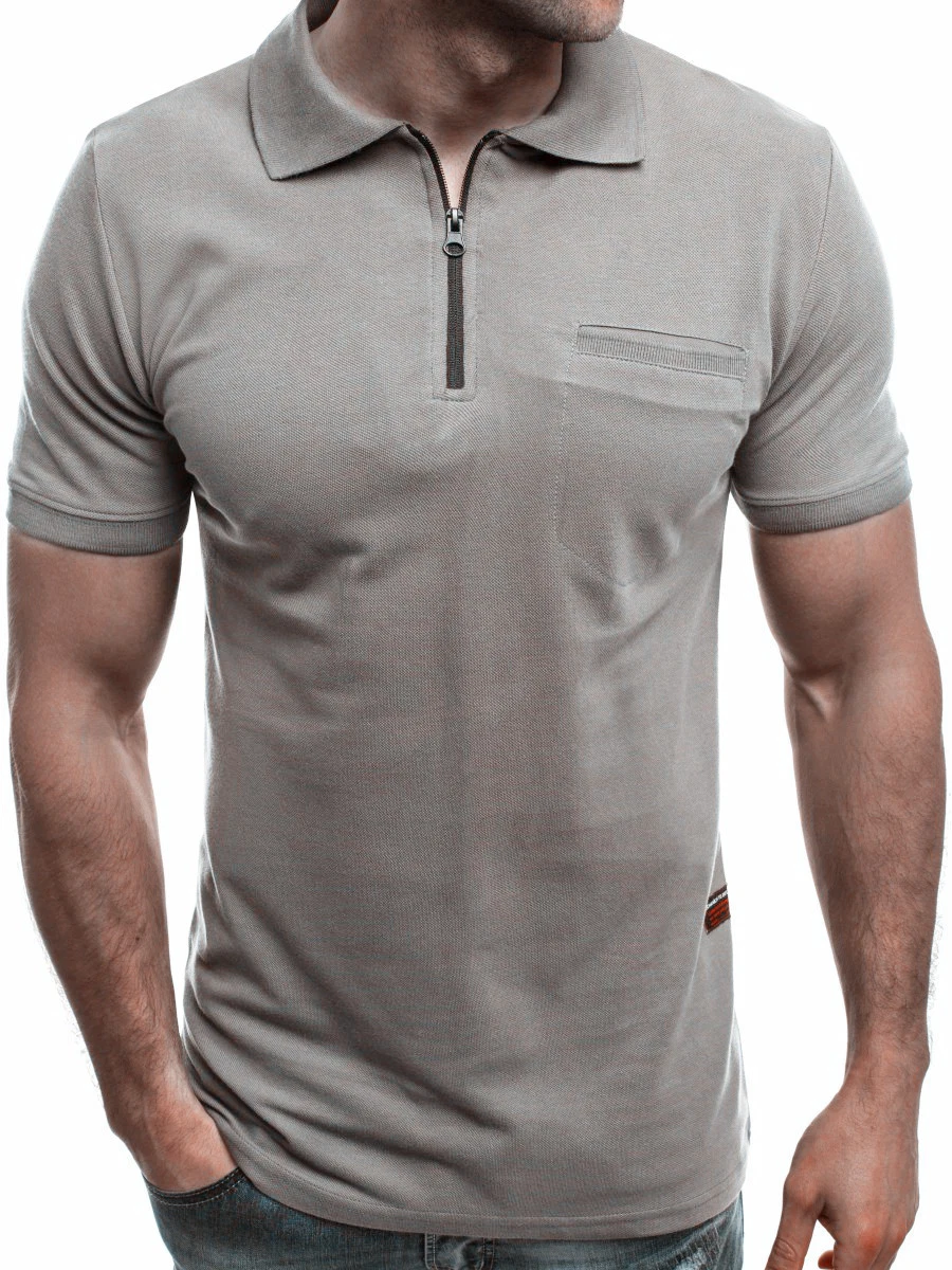 Commerce de gros hommes Polo Shirt à manches courtes Tee-shirts polo de golf de l'habillement de l'été de façon décontractée Zipper Polo Tops
