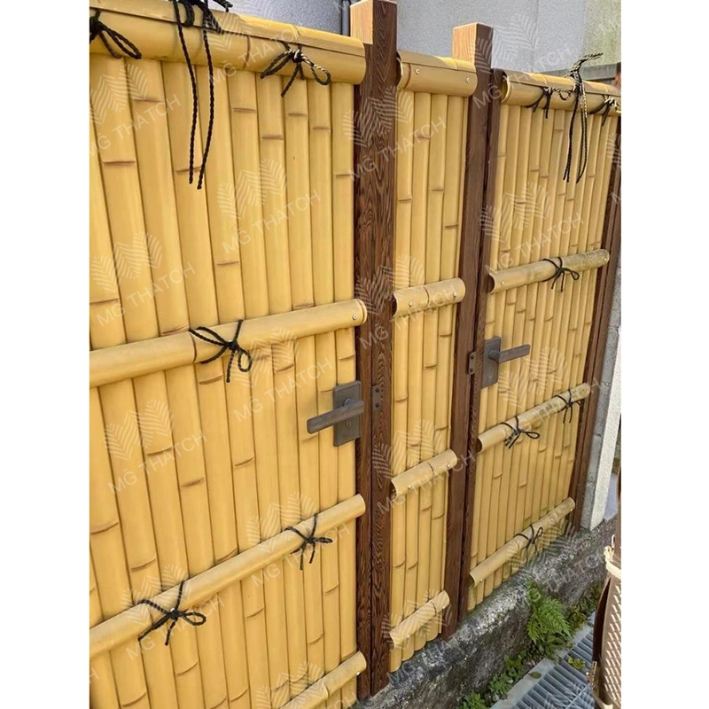 Flame Resistant Synthetic Artificial Fake Bamboo Garden Fencing Maintenance-Free