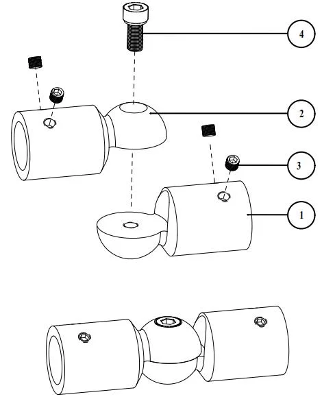 Bathroom Shower-Enclosure Hardware Pipe Fitting 304-Stainless-Steel Support Bar Pipe Connector