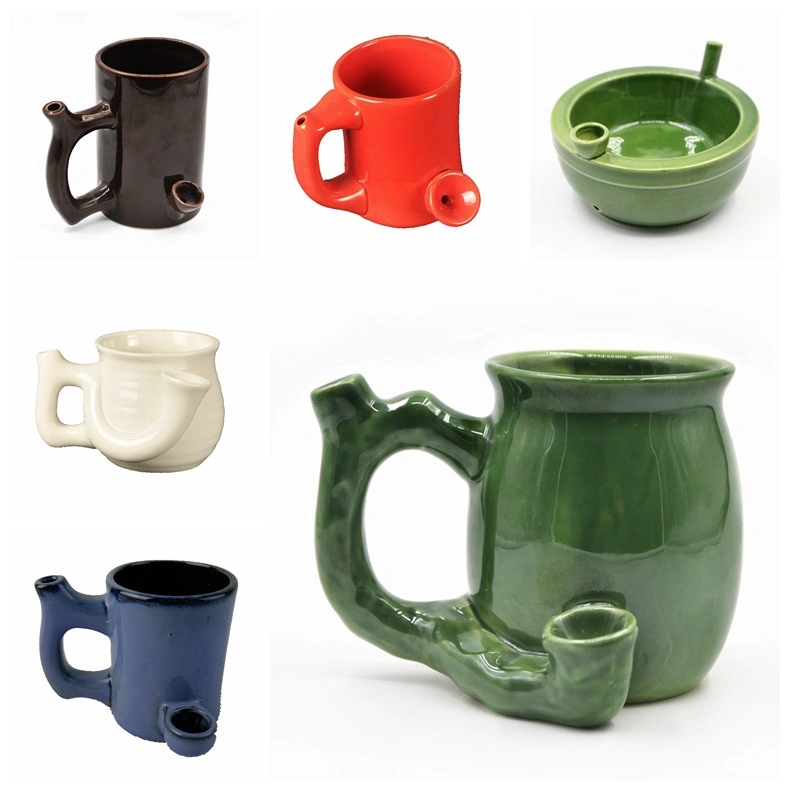 Wholesale Custom Mugs Pipe Ceramic Smoking Pipe Coffee Cup Ceramic Pipe
