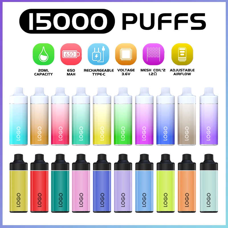 Custom Disposable/Chargeable E Cigarette Free Flavors 15K 10000 Puffs Bar OEM vapor Ecig Pod Bar Vapes China fábrica Precio barato Canadá Alemania