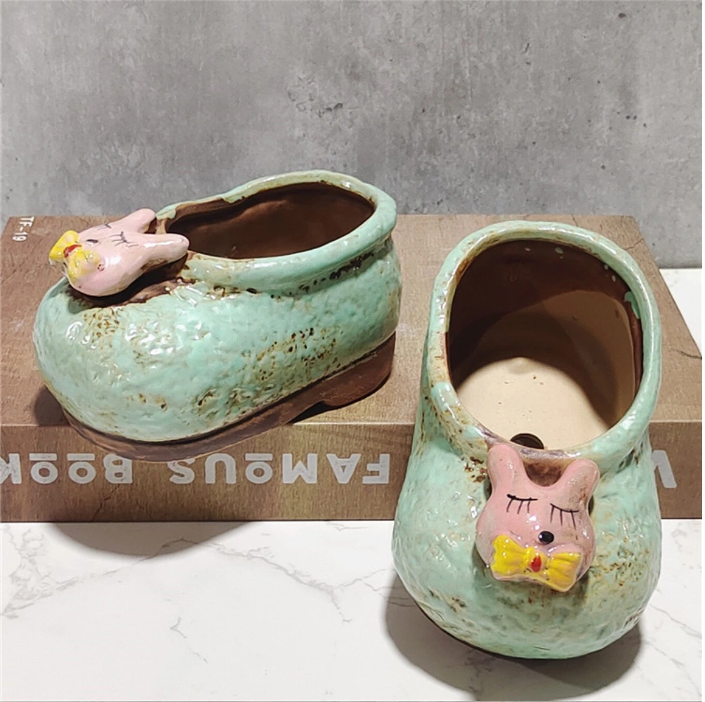 Cute Little Shoes Ceramic Succulent Plant Flower Pot Three-Dimensional Pot