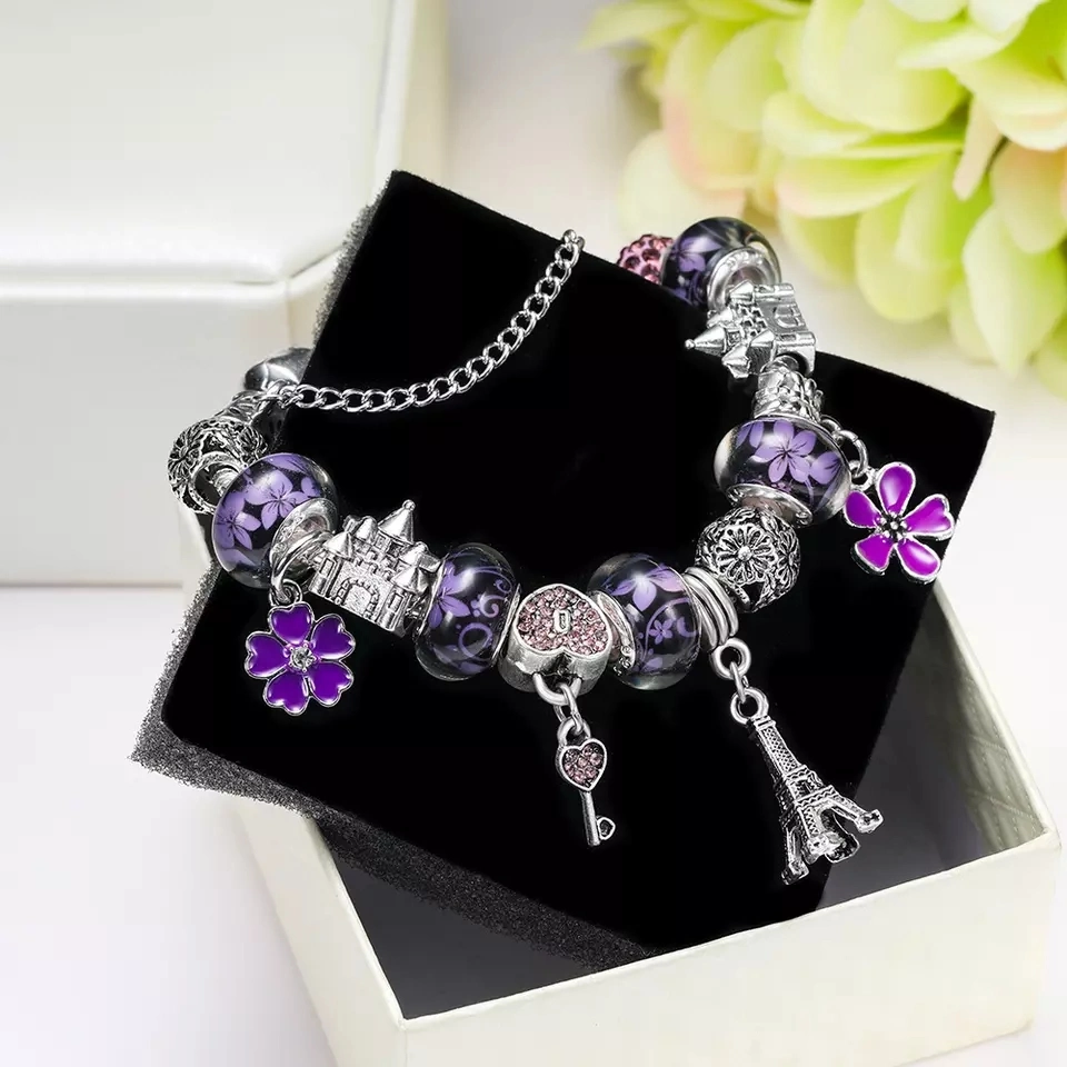 Top Selling Fashion Charms Bracelet Trendy Snake Chain Big Beads Bracelet for Girls Wholesale/Supplier Price DIY Lady Jewelry