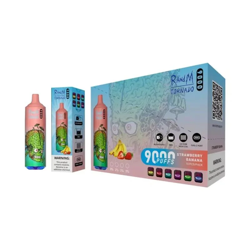 O Vaper do Vaper do Vapon da Vaper da venda a quente Randm tornado 9000 é descartável Caneta elétrica e-Liquid Hookah Randm Vape puff