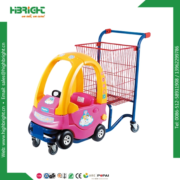 Coches de juguete de plástico de colores con el Metal carrito Carrito de Compras para niños