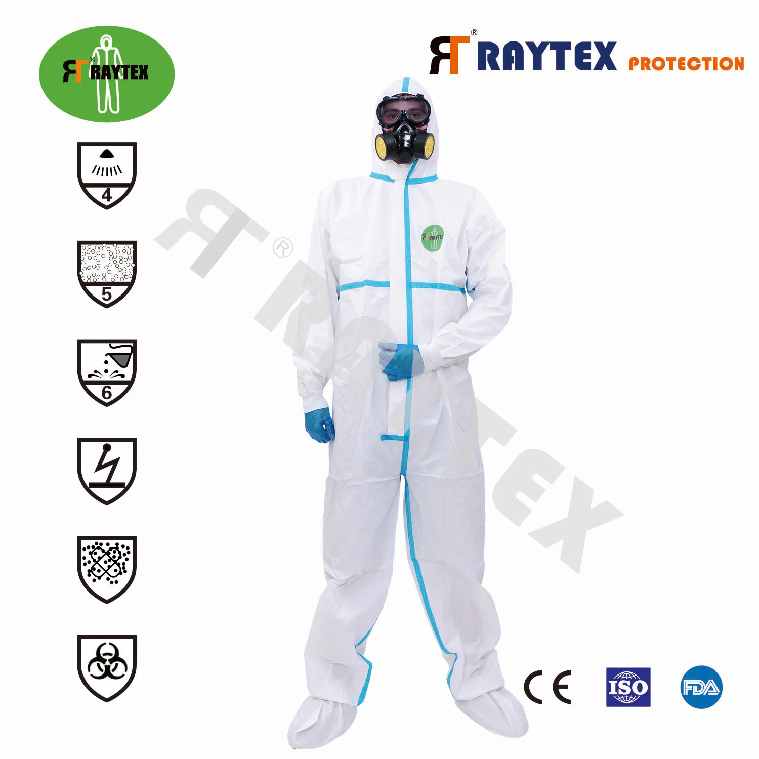 Custom Unisex Disposable Medical Non Woven Working Safety Coverall Full Body Protection Clothing PPE Suit in Stock