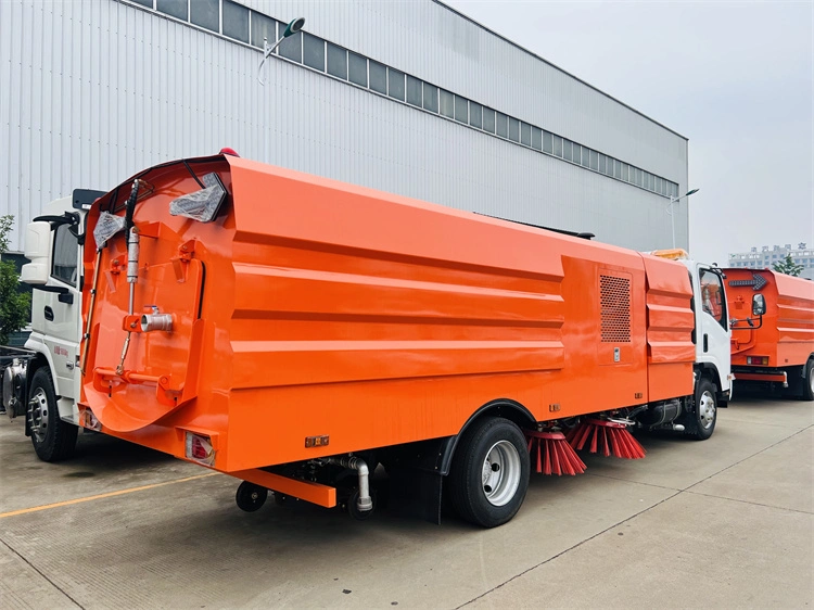 Sweep and Suck Type Manual Electric Road Sweeper Washer Truck