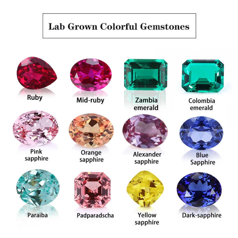 Loose Colorful Gemstone Synthetic Gemstone Paraiba Color for Jewelry Making