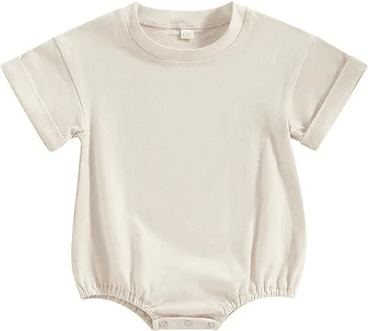 Bamboo Short Sleeve Onesie 95% Bamboo Viscose 5% Spandex Baby Outfit Clothing One-Piece Garment