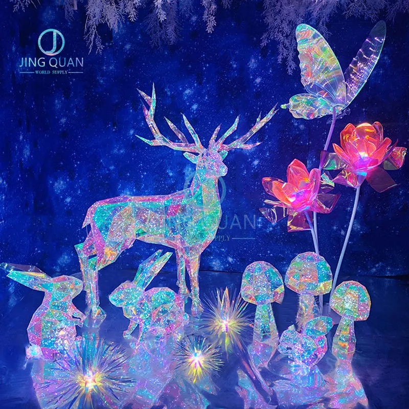 Conjunto de la mariposa de luz LED de Comida de Conejo Squirral Ciervo de lujo de setas decoración Iluminación Iluminación vacaciones adornos al aire libre