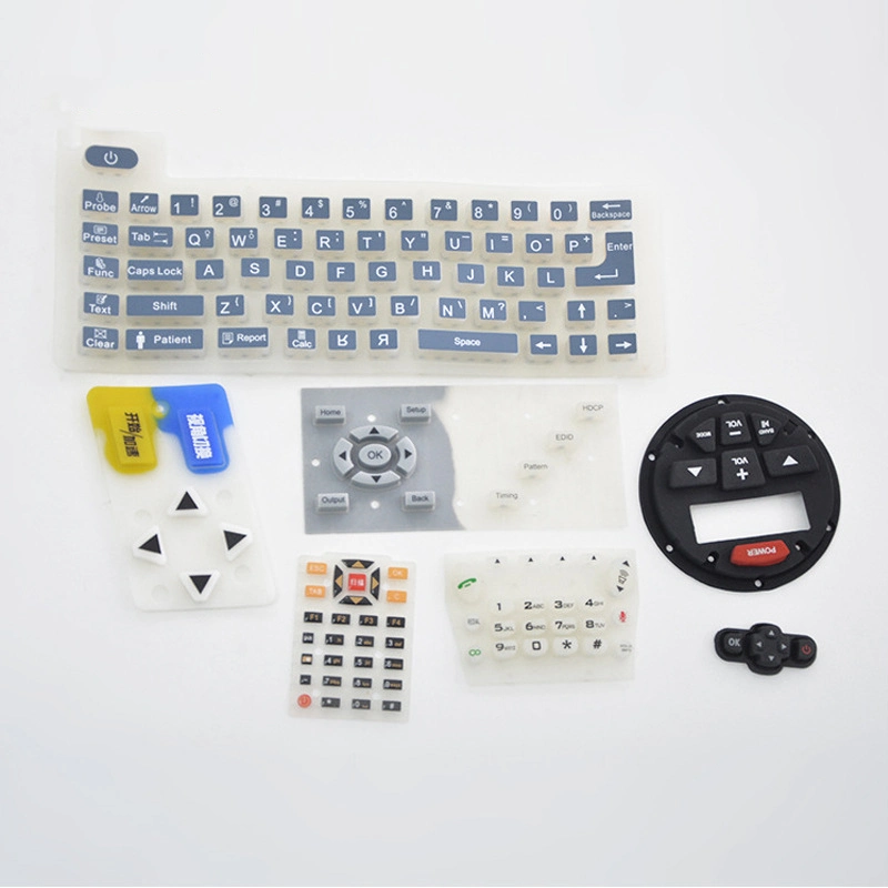 Silicone Keypad Manufacture Rubber Carbon Conductive Adhesive Light Keypads Silicone Push Button Rubber Membrane Cover Keypad