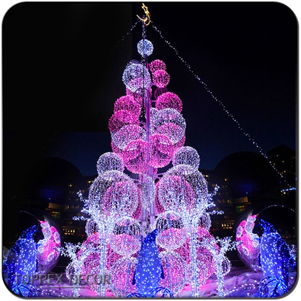 New LED Effect Holiday Event New Year Decor Outdoor Collapsible Christmas Tree with Lights