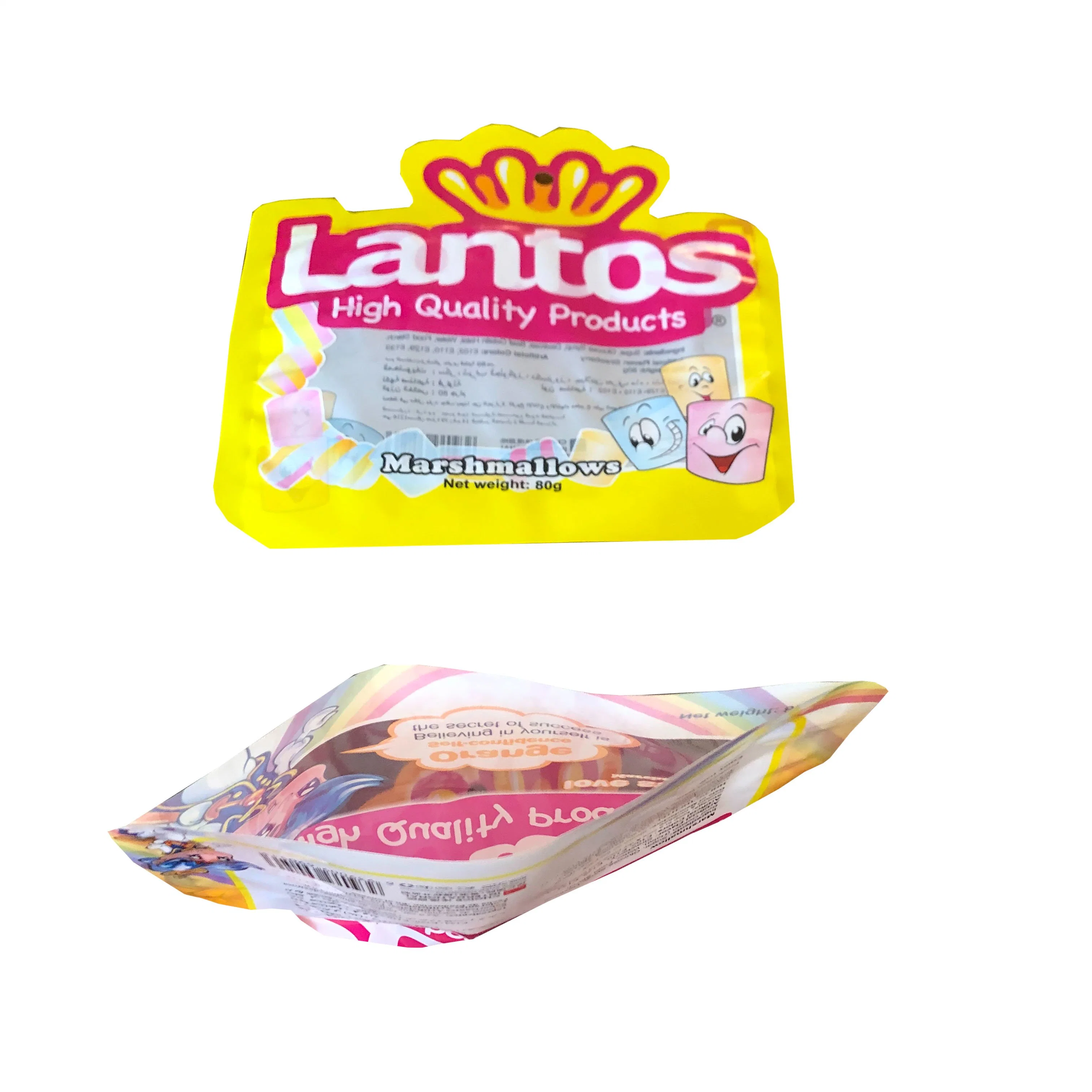 Aluminio a medida Foil plástico Mylar calor tres lados sellable suave Dulces Gummies Jelly Beans Candy bolsas de embalaje bolsa de caramelos