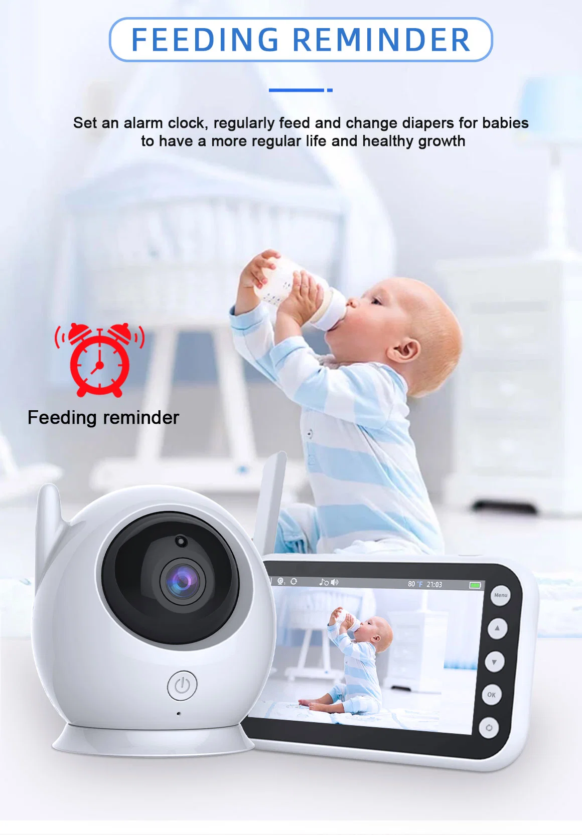 Hot Products 4,3inch Babyphone mit 2,4GHz Wireless Weitwinkel Objektiv Zwei-Wege Talkback Nachtsichtkamera Für Babys