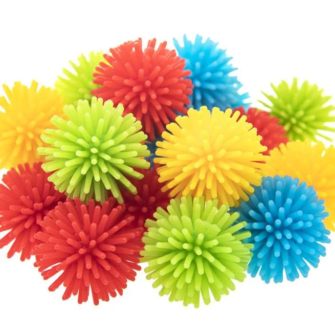 Großhandel/Lieferant 3,2cm PVC Spiky Finger Ringe Mini Gummi Soft Ball Kunststoff Spielzeug für Kinder Party Bevorzugung Kapsel Spielzeug