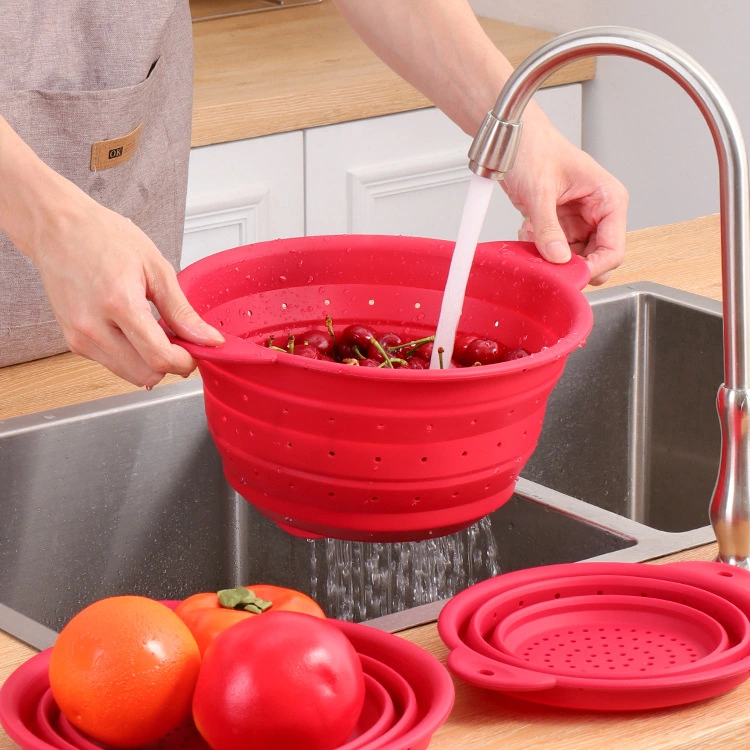 Collapsible Colander Silicone Drain Basket