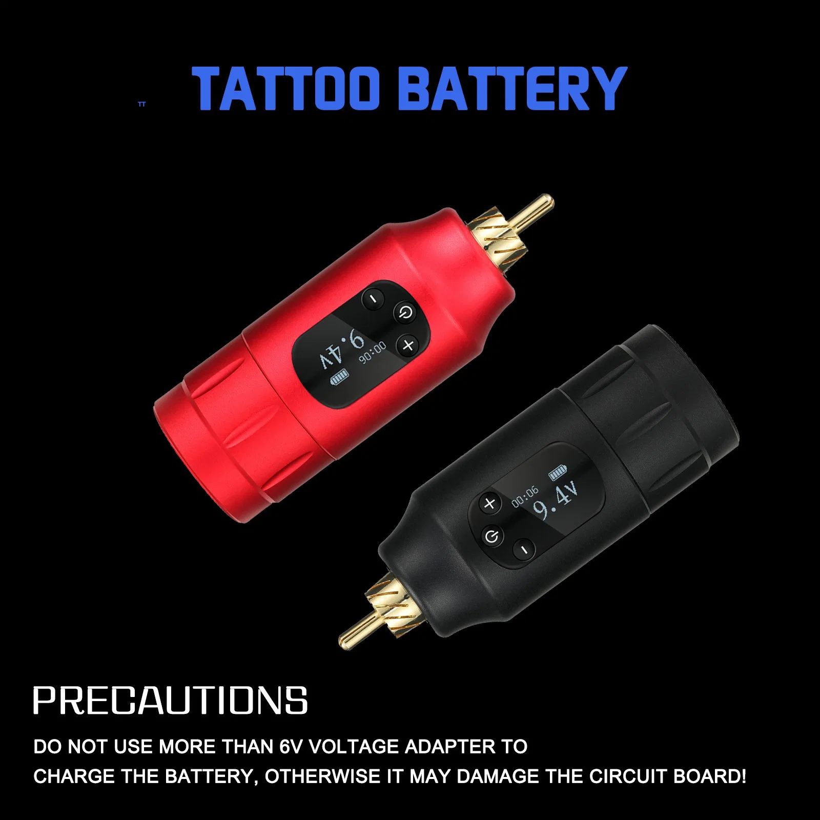 Tuffking Long Lasting Wireless OLED Screen Switching Tattoo Power Supply