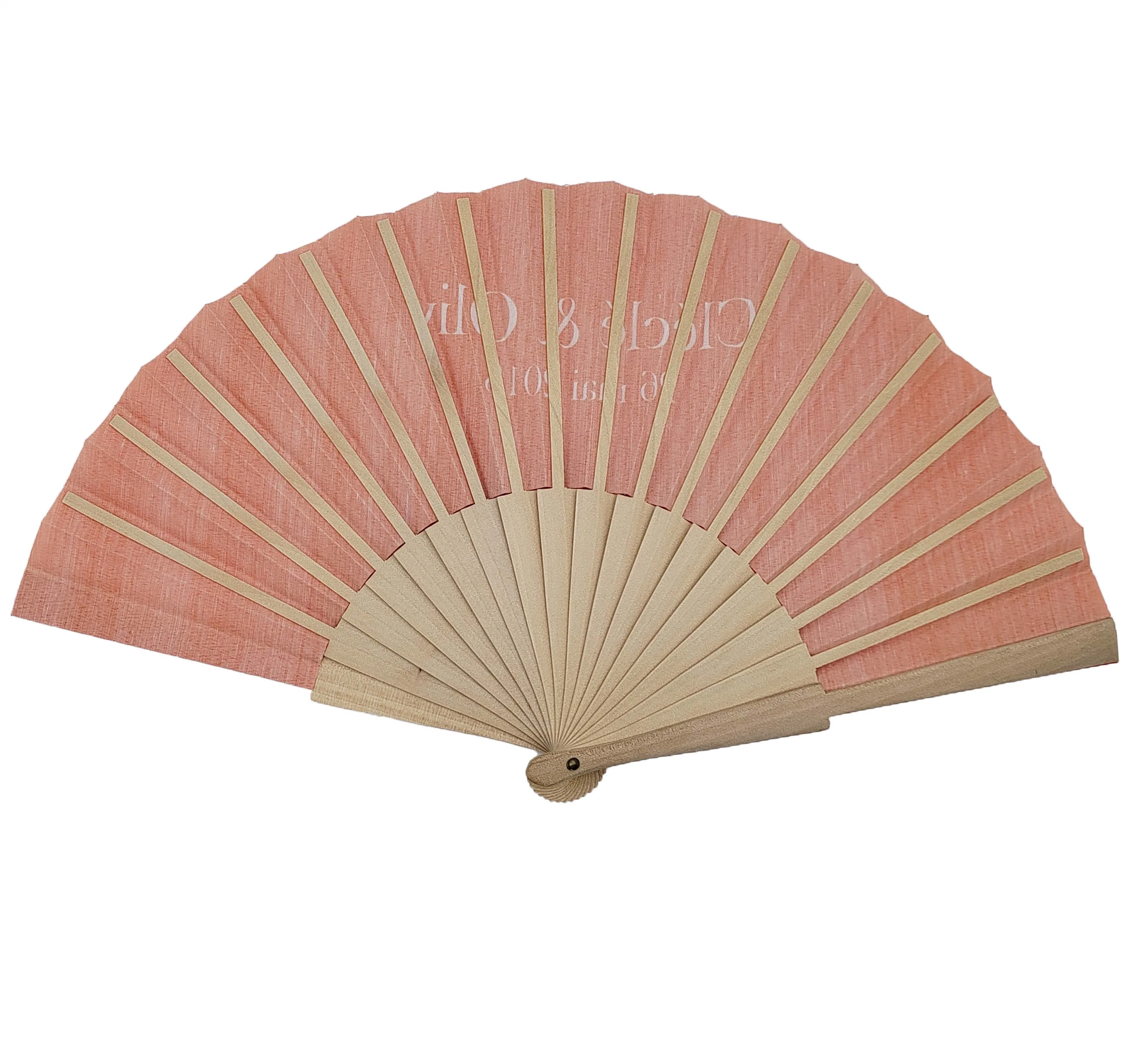 Wholesale/Supplier Advertising Promotional Hand Fan Wooden/Plastic/Bamboo 21/23/33cm Rib with Fabric/Paper Folding Hand Fans Customized