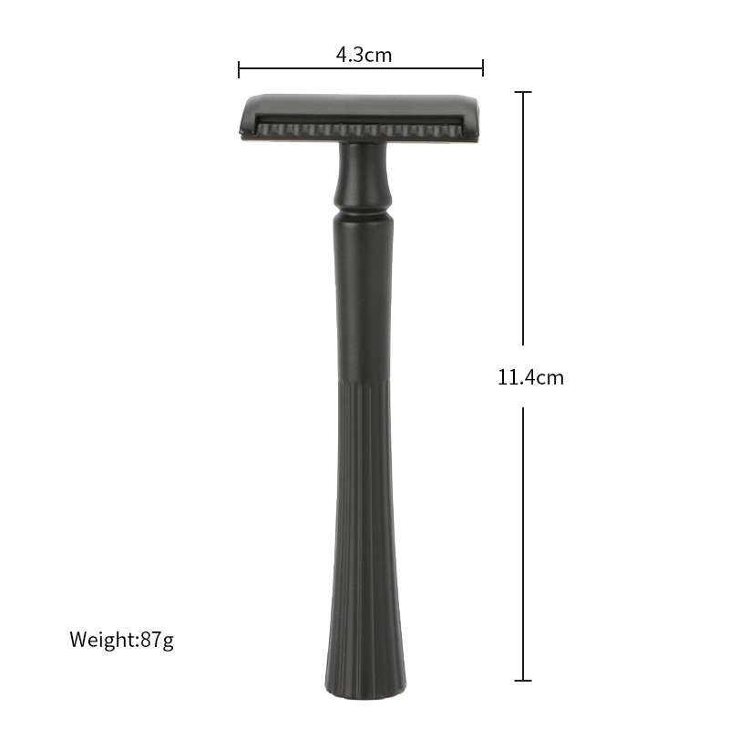 D673 Classical Three Pieces Part Zinc Alloy Material Double Edge Blade Men Shaving Matte Black Color Safety Razor