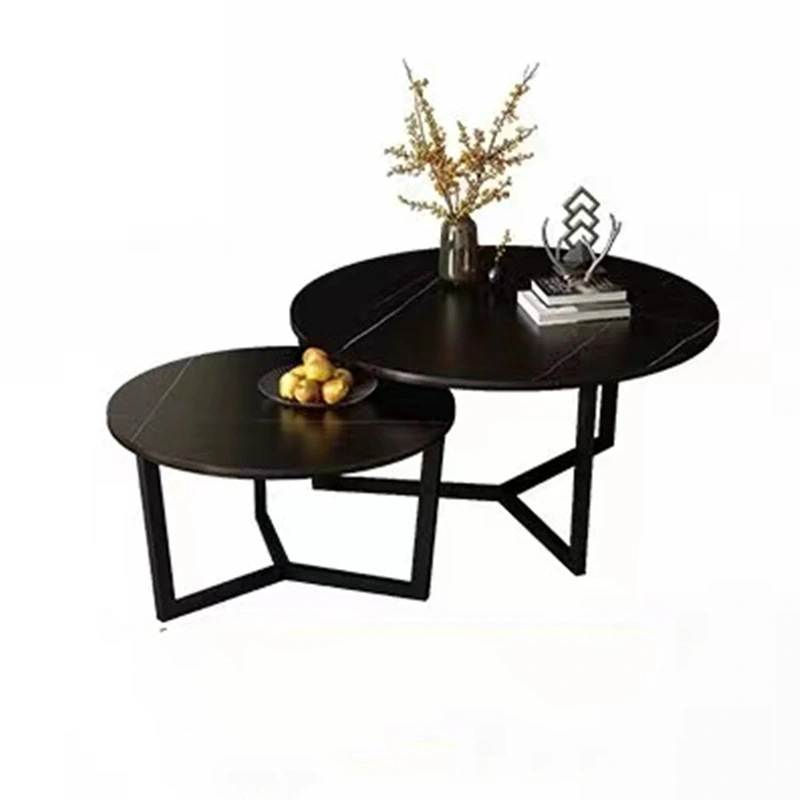 طاولة مستديرة على أريكة جانبية شرفة طاولة التفاوض على المعيشة الحجرية المتقاطعة أثاث الغرف