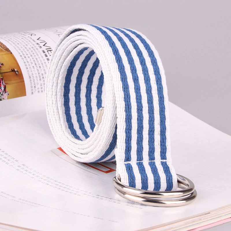 Ladies Leisure Ring Buckle Metal Belt Women's Quality Fashion Belts Striped Pattern Accessories for Women