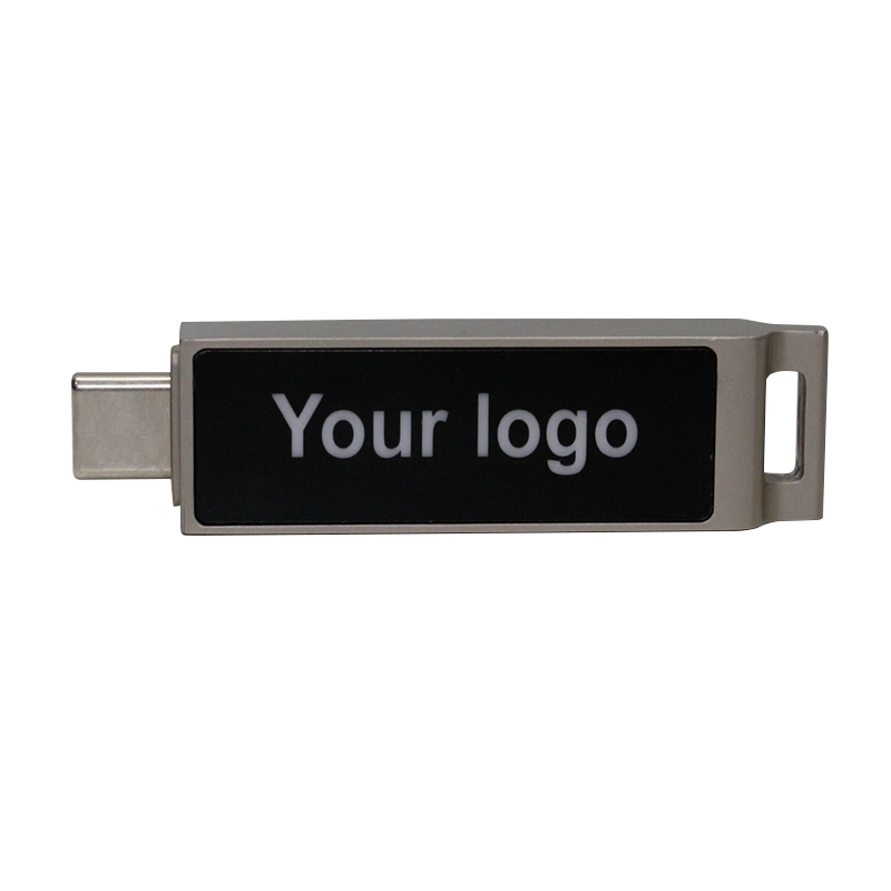 4GB 8GB 16GB Promotional Gift Customized Logo Luminous USB Flash Drive Type-C Metal USB 2.0 3.0 Flash Disk