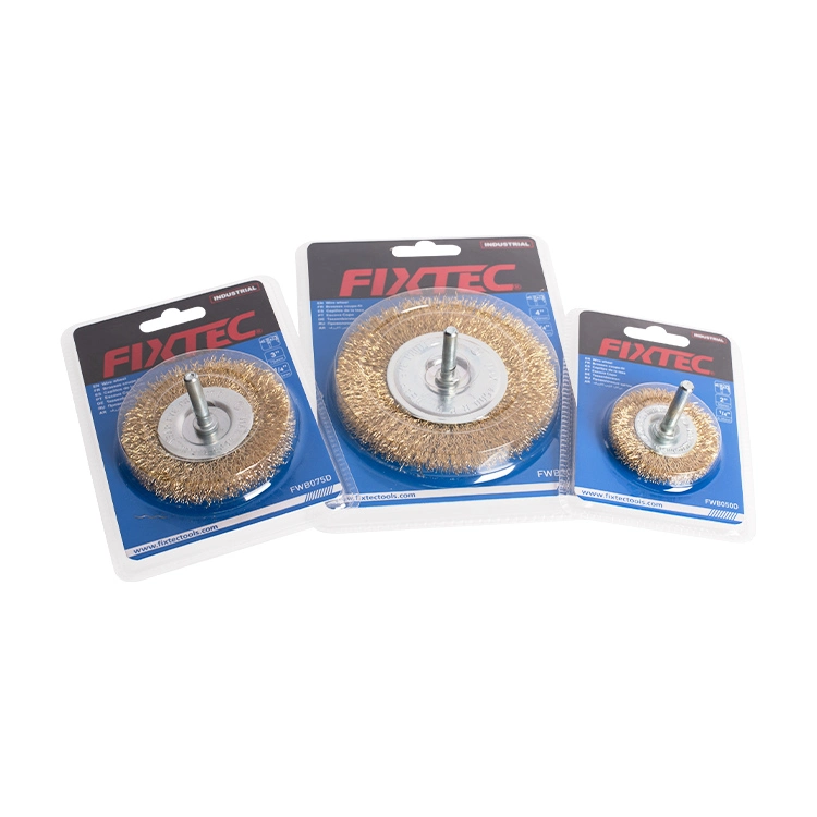 Fixtec Power Tool Accessories 50mm/75mm/100mm Metal Wire Brush Wheel 4" Circular Grinding Wire Brush Steel Roal