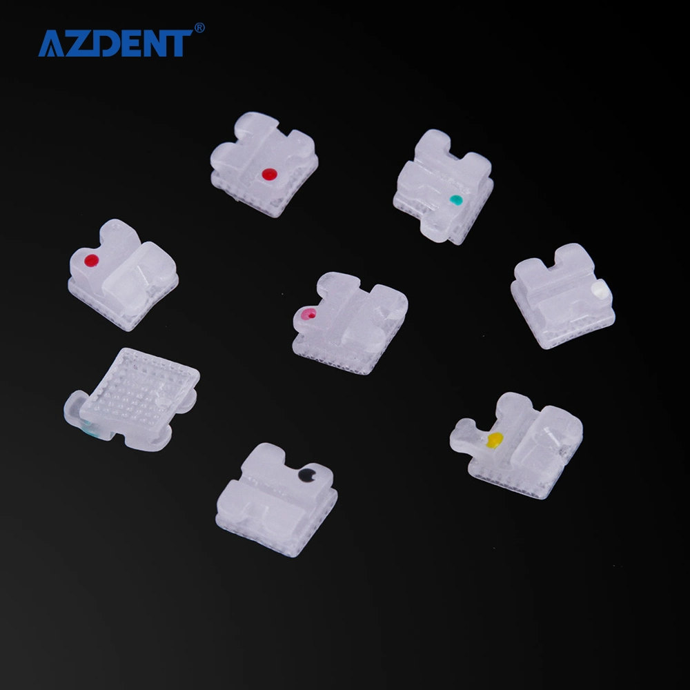 Factory Azdent Dental Materials Mbt 022 Hooks 3 Mesh Base Ceramic Bracket