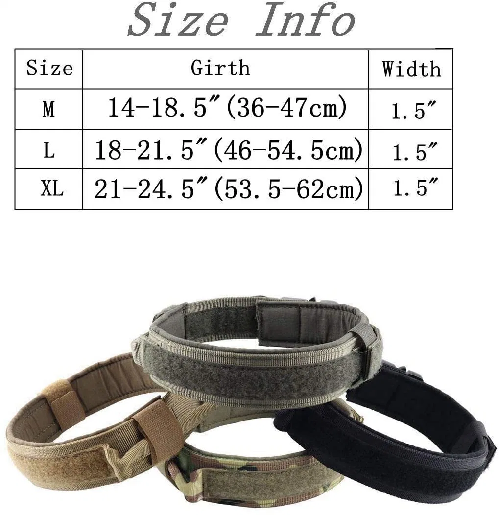 Adjustable Nylon Heavy Duty Metal Buckle with Control Handle Tactical Dog Collar