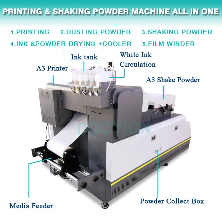 30cm 37cm Dtf Printer and Shaker All in One Machine with 2*I3200 Heads for Chinese Manufacturer