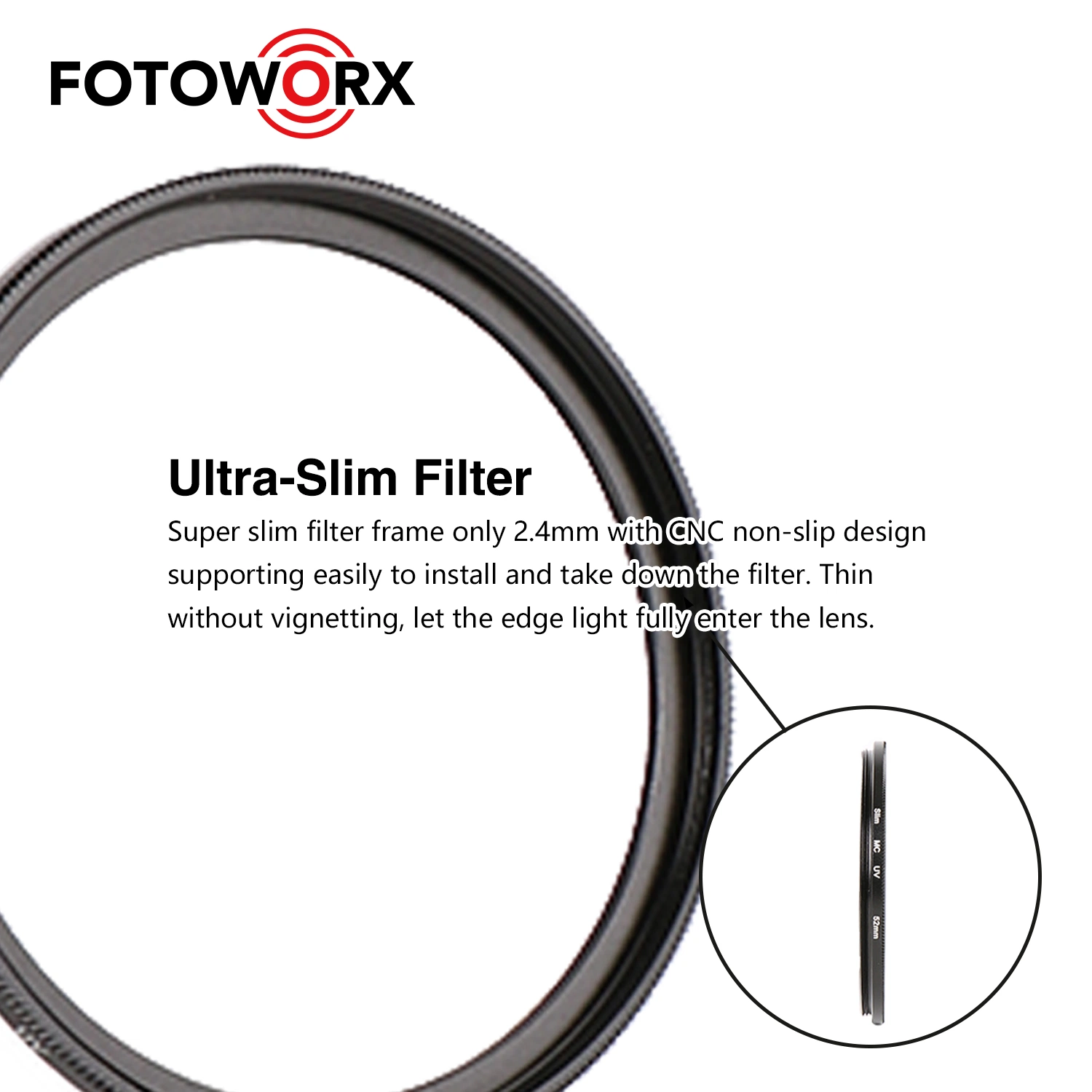 Filtro UV 52mm Ultra-Slim Mc Protección ultravioleta de la cámara de filtro UV Filtro