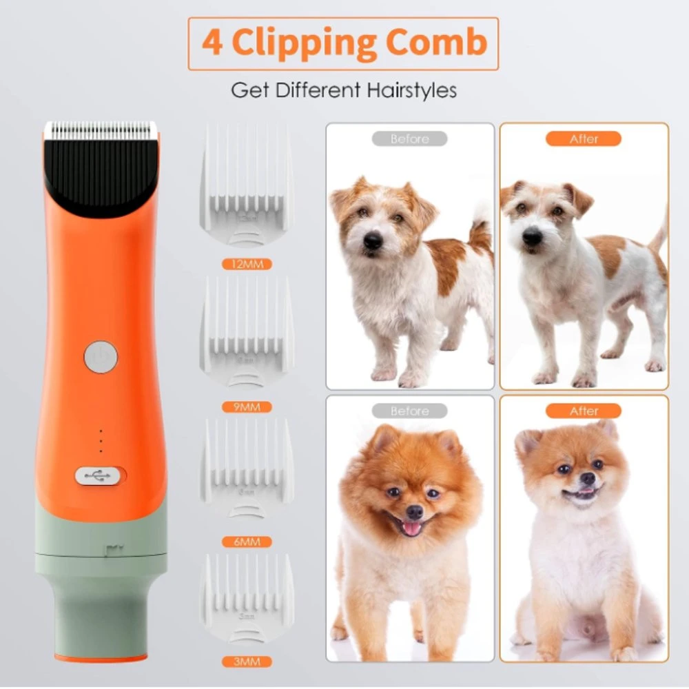 6-in-1 Dog Grooming Kit & Grooming Pet Vacuum Suction 99% Pet Hair with Large Dust Box