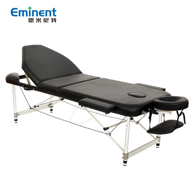 Tatouage de caisse en métal résistant et réglable, léger et portable, en aluminium, pliable Table de massage du lit