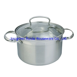 Kitchenware 2PCS Stainless Steel Casserole with Glass Lid
