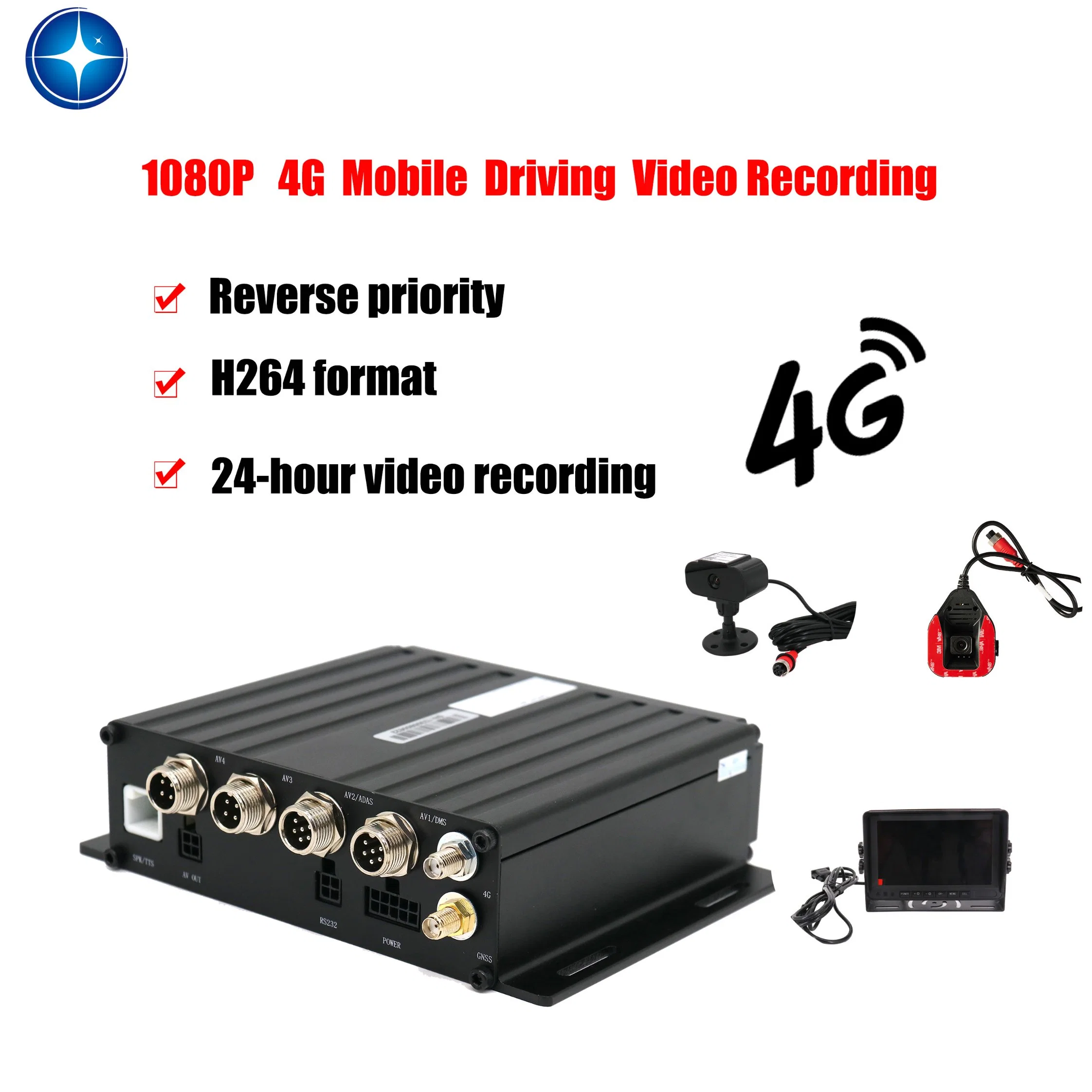 4 Kanäle HDD Mobile Mdvr 4G GPS WiFi Live Video Streaming Auto CCTV DVR mit Fahrer Ermüdung Assit, Anti-Kollisions-ASDs DMS