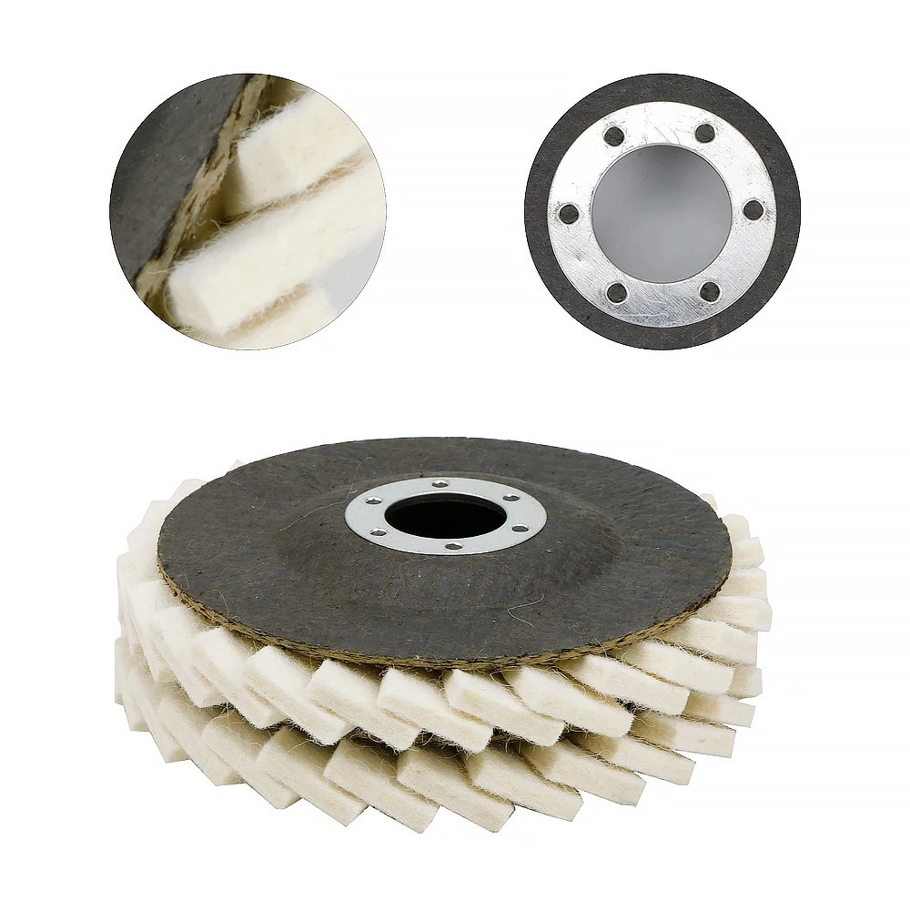 115mm Abrasive Tools Wool Fine Vertical Polishing Felt Flap Disc for Angle Grinder