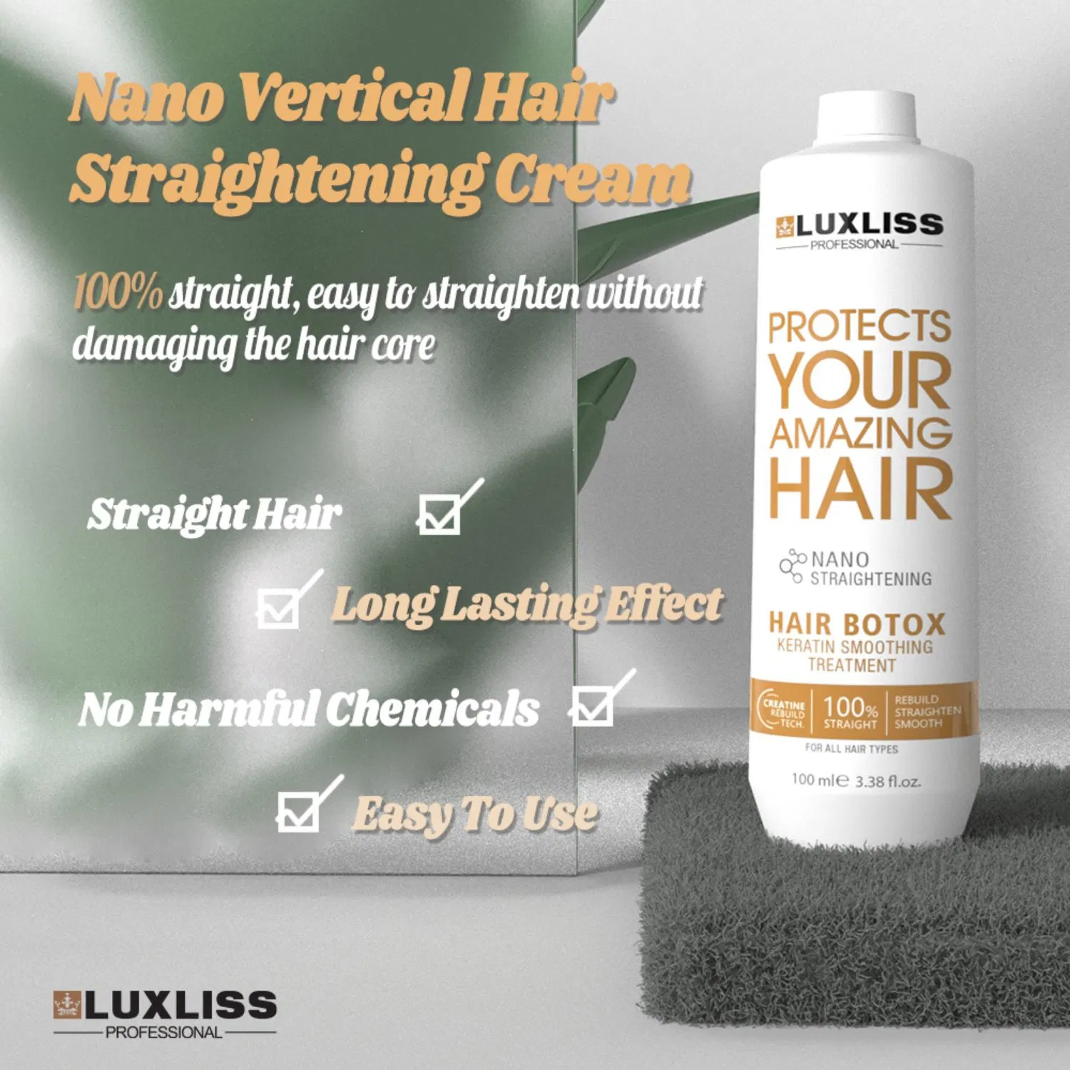 Luxliss Nanao Keratin Smoothing Treatment Nano Botox Hair Treatment Straightening Hair Styling Products