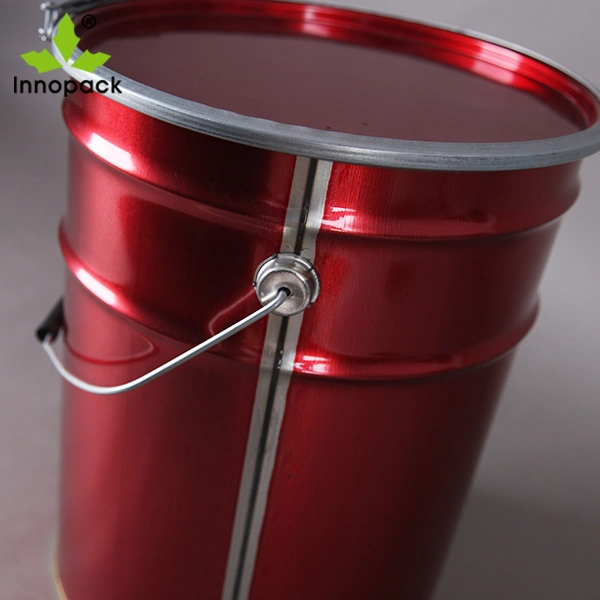 5 Gallon Metal Tin Bucket with Lever Lock Ring Cover/Lid for Chemicals