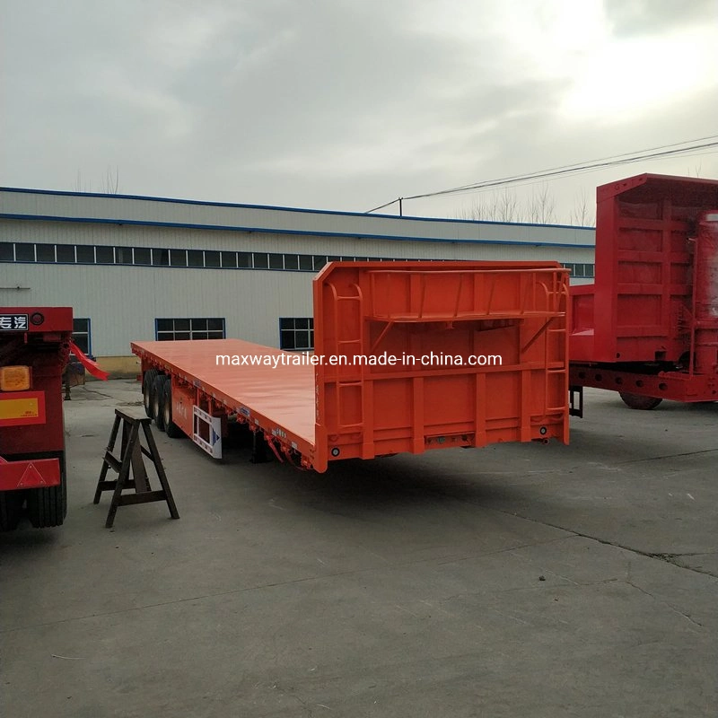 Heavy Duty 20 Fuß 40 Fuß Flachbett Anhänger Cargo Trailer Hersteller 3 Achse Flachbett Anhänger zum Verkauf