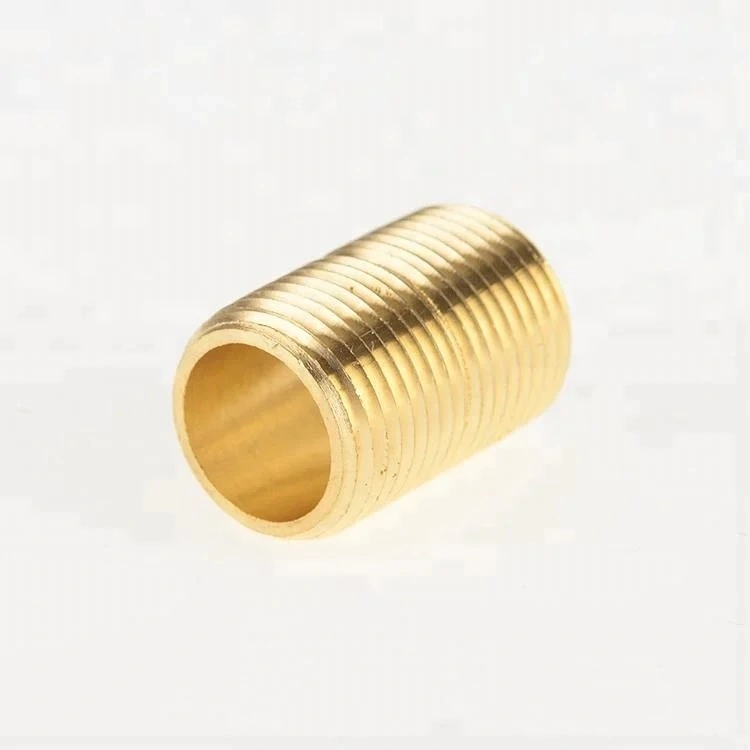 SAE NPT Standard 1/4" Male Brass Pipe Hosefitting Close Nipple CNC Machining Milling Turning Precision OEM Spare Parts Hydraulic Pump Hoses Connector Fittings