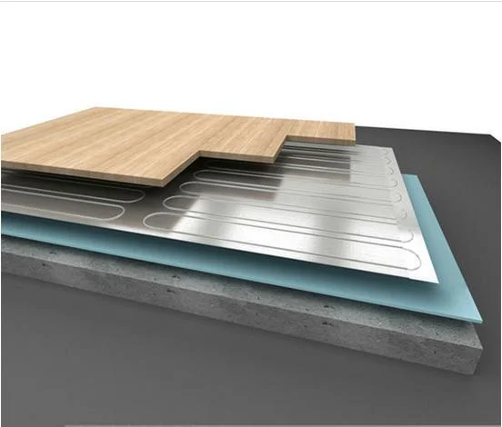 Tapete de aquecimento do piso de madeira com piso de alumínio