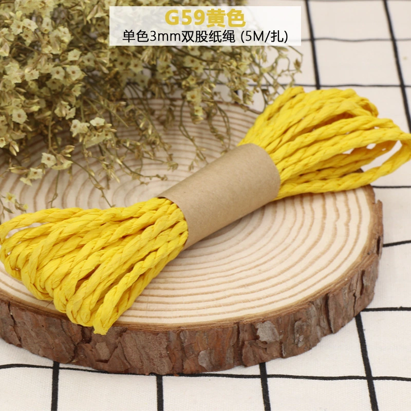 Colorful Slender Lafite Paper Rope Omelet Rugby Christmas Wedding Birthday Festival Omelet Small Gift Packaging Fresh Flower Package Party Decoration Paper Rope