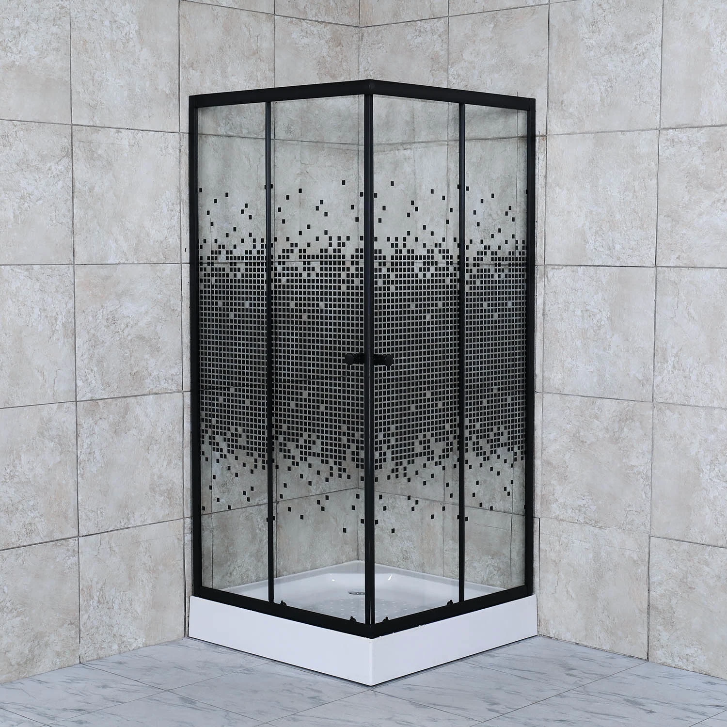 Simple Design Bathroom Shower Enclosure 6mm Glass Sliding Tempered Glass Shower Room