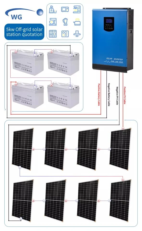 off-Grid 5000W Solar Power Generator System Solar Energy System Solar Kit for Home 5kw 10kw