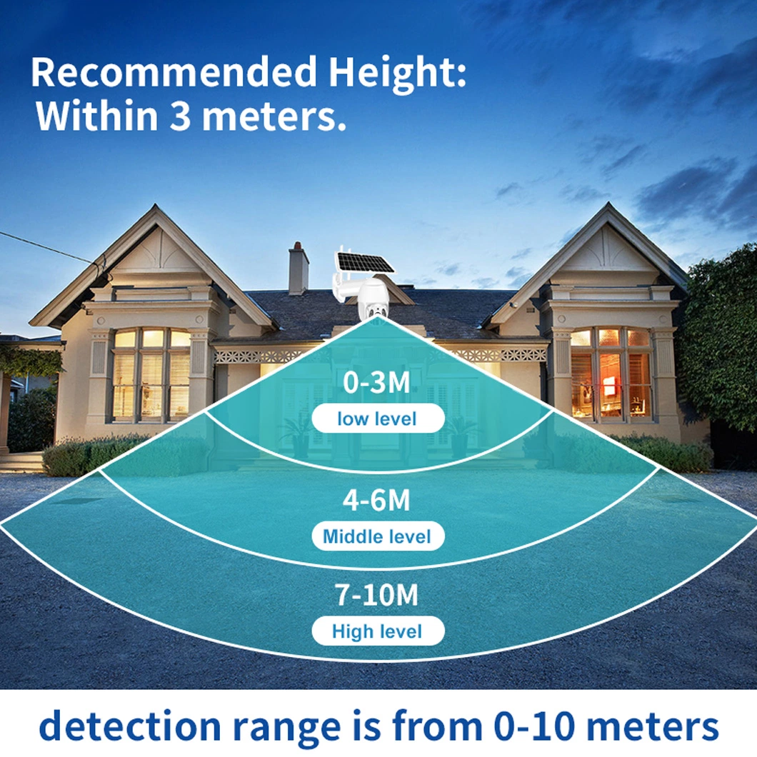 PTZ de bateria solar para exterior sem fios Tuya WiFi 4G a rodar Câmara CCTV IP de segurança descendente com SD de áudio de detecção humana Armazenamento em nuvem de cartão