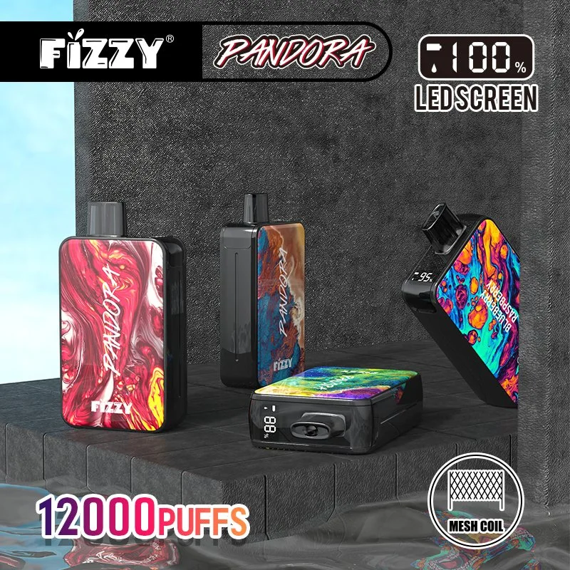 أحدث شاشة رقمية أشرطة تبخير شاشة عرض قابلة للاستخدام من قبل Vape Fizzy Pandora 12000puff E-Cigarette