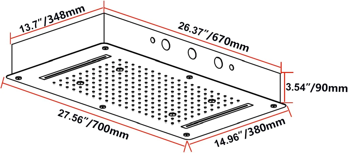 Schwarze Badezimmer Decke Wasserfall Nebel Regen Dusche System Wasserhahn Set 6pcs Verstellbarer Körper Jet