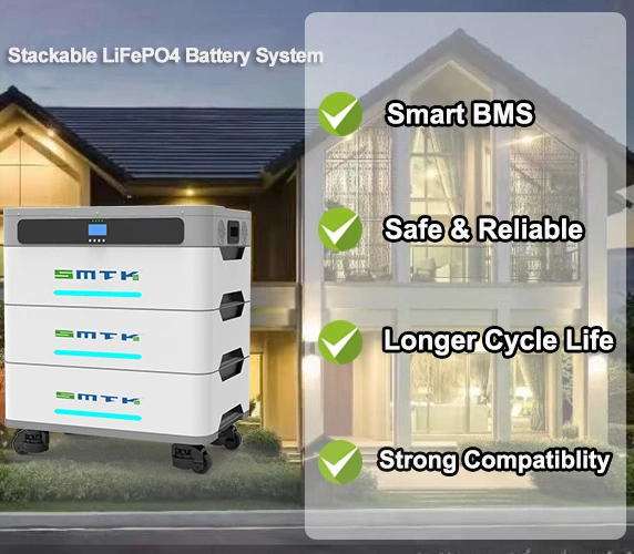 Factory Built-in WiFi Inverter 48V 100A 5kwh Stackable Rack Mounted LiFePO4 Lithium Battery 51.2V 10kwh 15kwh 20kwh Solar Power Energy Storage Li Ion Battery