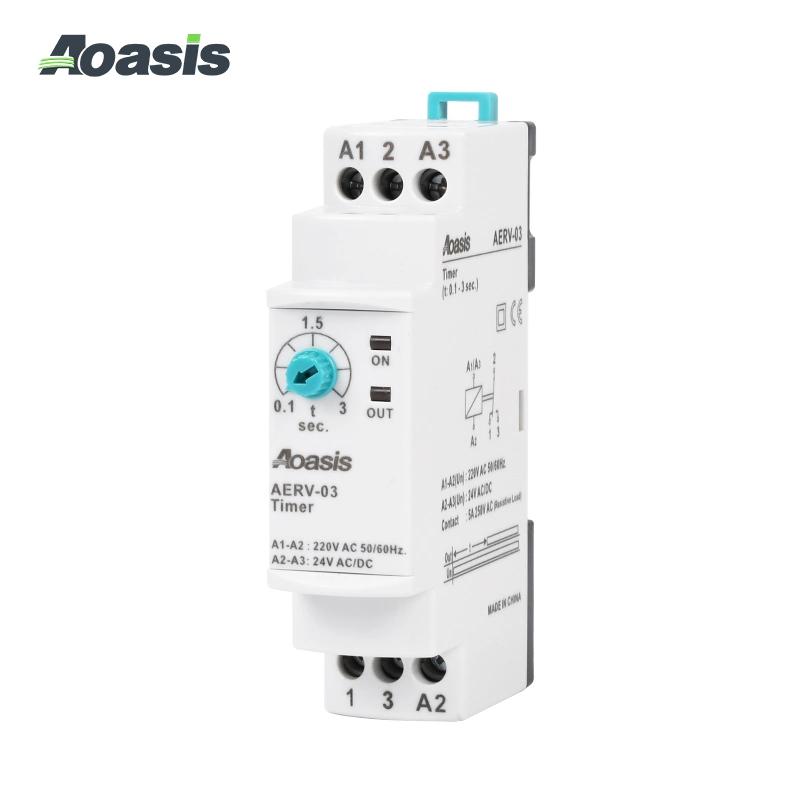 Aoasis Aerv-03 relé de retardo de temporizador 220V temporizador 0,1s a 100 Horas relé de tiempo de función única